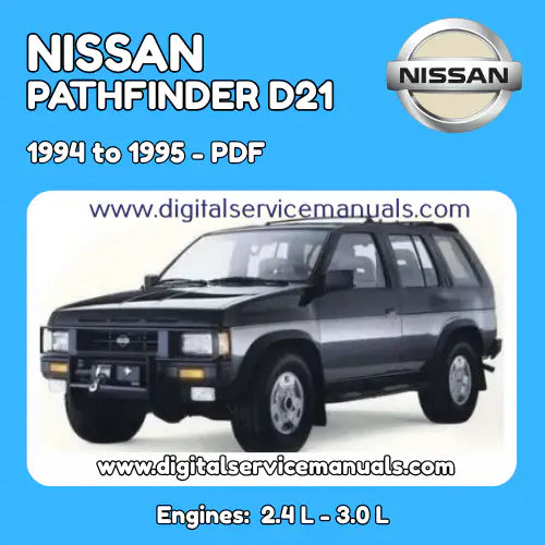 Nissan Pathfinder D21 (1994-1995) OEM Service Manual & Wiring Diagrams PDF: Your complete workshop manual and repair manual for 1994 and 1995 models. This essential resource includes every OEM service procedure and detailed wiring diagrams, an indispensable tool for every workshop.