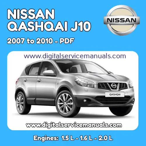Nissan Qashqai Dualis J10 (2007-2010) Digital Repair & Wiring Manual Bundle PDF: Your complete workshop manual and service manual for all models from 2007 to 2010. This essential digital resource includes comprehensive repair procedures and detailed wiring diagrams, an indispensable tool for every workshop.