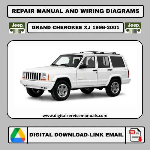 Jeep Cherokee XJ (1996-2001) workshop manual PDF: A complete repair manual and service manual for all Jeep Cherokee XJ models from 1996, 1997, 1998, 1999, 2000, and 2001. Your indispensable workshop and maintenance resource in PDF format