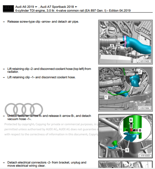 Explore our Audi A6 (2018-2020) repair manual for workshop engine service, including detailed guides for your Audi A6 engine maintenance.