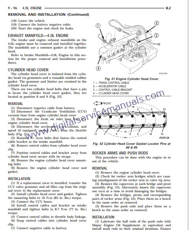 Access the Jeep Cherokee XJ (1996-2001) repair manual PDF for detailed engine service. Essential guides for your Jeep Cherokee XJ engine's workshop needs.