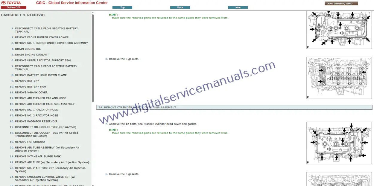 Explore the interactive repair manual for Toyota Land Cruiser / Land Cruiser Prado J150 (2013-2015) engine and drivetrain service. Get dynamic views and in-depth guides for precise workshop maintenance and repair procedures.