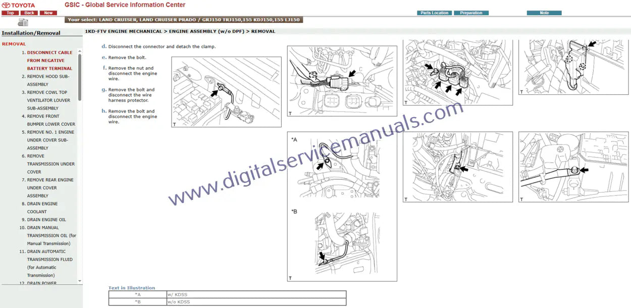 Discover the Ultimate Workshop Solution: Our Toyota Land Cruiser / Land Cruiser Prado J150 (2011) Professional Interactive Service Manuals. This comprehensive repair manual includes detailed wiring diagrams, providing everything your workshop needs for 2011 models