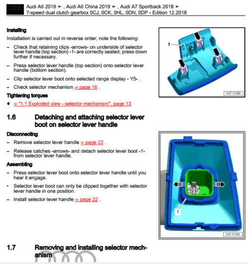 Access the Audi A6 (2018-2020) transmission service manual, your essential guide for workshop and repair of Audi A6 transmission systems.
