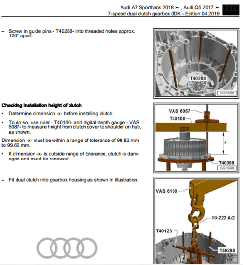 Access the Audi Q5 & SQ5 (2017-2020) transmission service manual, your essential guide for workshop and repair of Audi Q5 or SQ5 transmission systems.