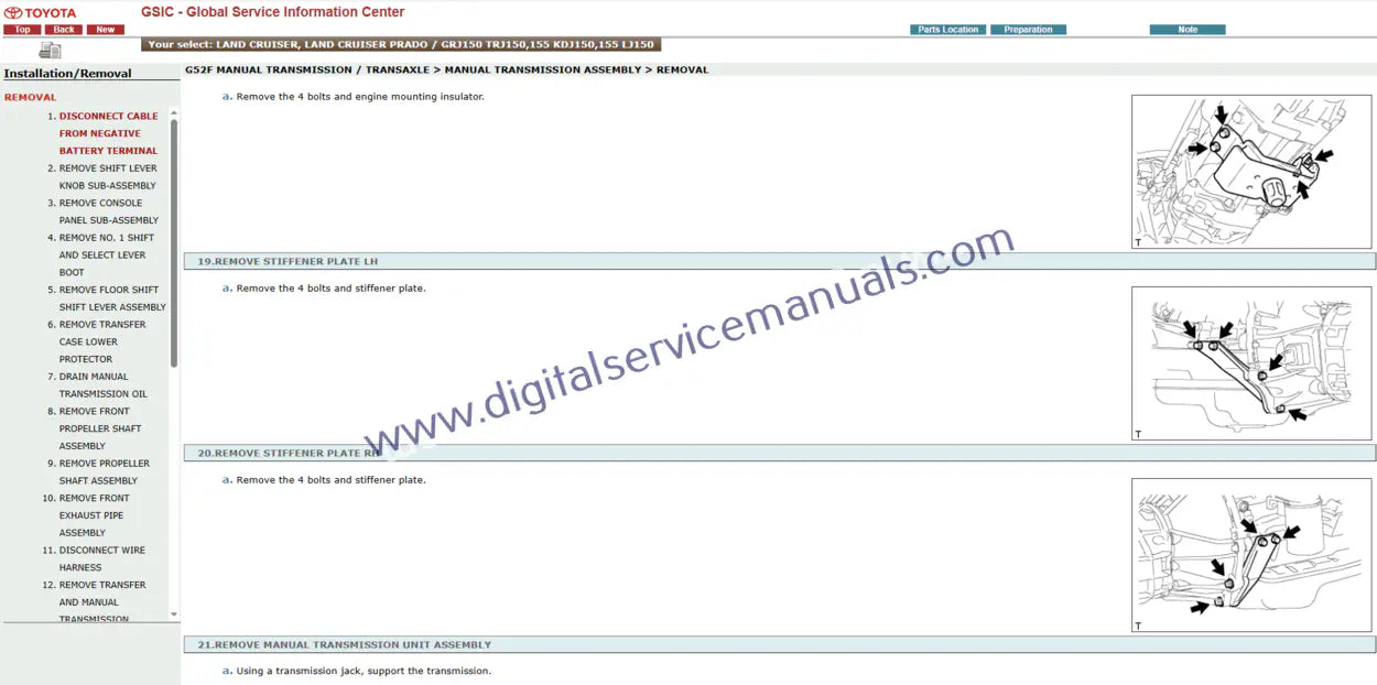 Master engine and drivetrain repair with the Toyota Land Cruiser / Land Cruiser Prado J150 (2009-2010) Interactive Repair Manual. This essential digital resource offers precise guides for complex service procedures, ideal for professional workshop use.