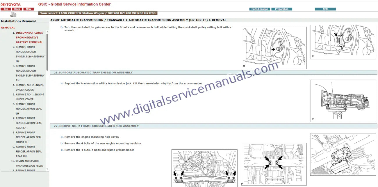Master routine maintenance for your Toyota Land Cruiser Station Wagon J200 (2007-2010) with our interactive manual. Get detailed service schedules and procedures for optimal vehicle performance in your workshop.