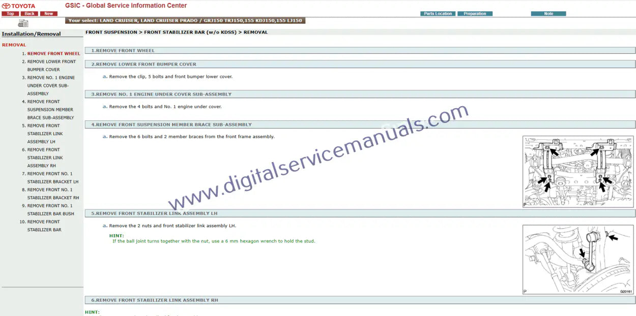 Boost efficiency in your workshop with the Toyota Land Cruiser / Land Cruiser Prado J150 (2009-2010) Interactive Repair Manual. This essential digital resource provides quick access to all repair manual content for rapid diagnostics and service solutions.