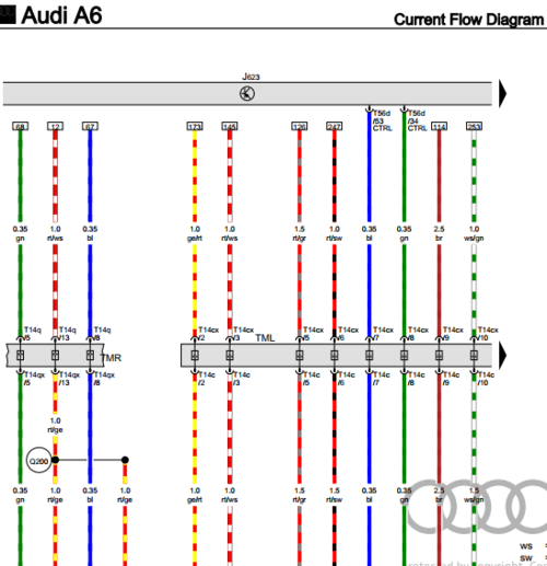 Find detailed electrical diagrams in our Audi A6 (2018-2020) repair manual, essential for service and diagnosis in your Audi A6 workshop.