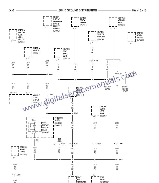 Find detailed electrical diagrams in our Jeep Commander XK (2006-2010) repair manual PDF. Crucial for service and precise troubleshooting in your workshop, simply download