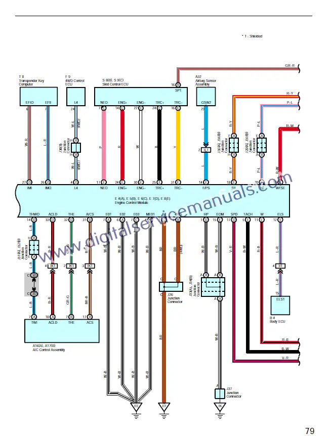 Find detailed electrical diagrams in our Toyota 4Runner (2003-2005) repair manual PDF. Crucial for service and precise troubleshooting in your workshop.