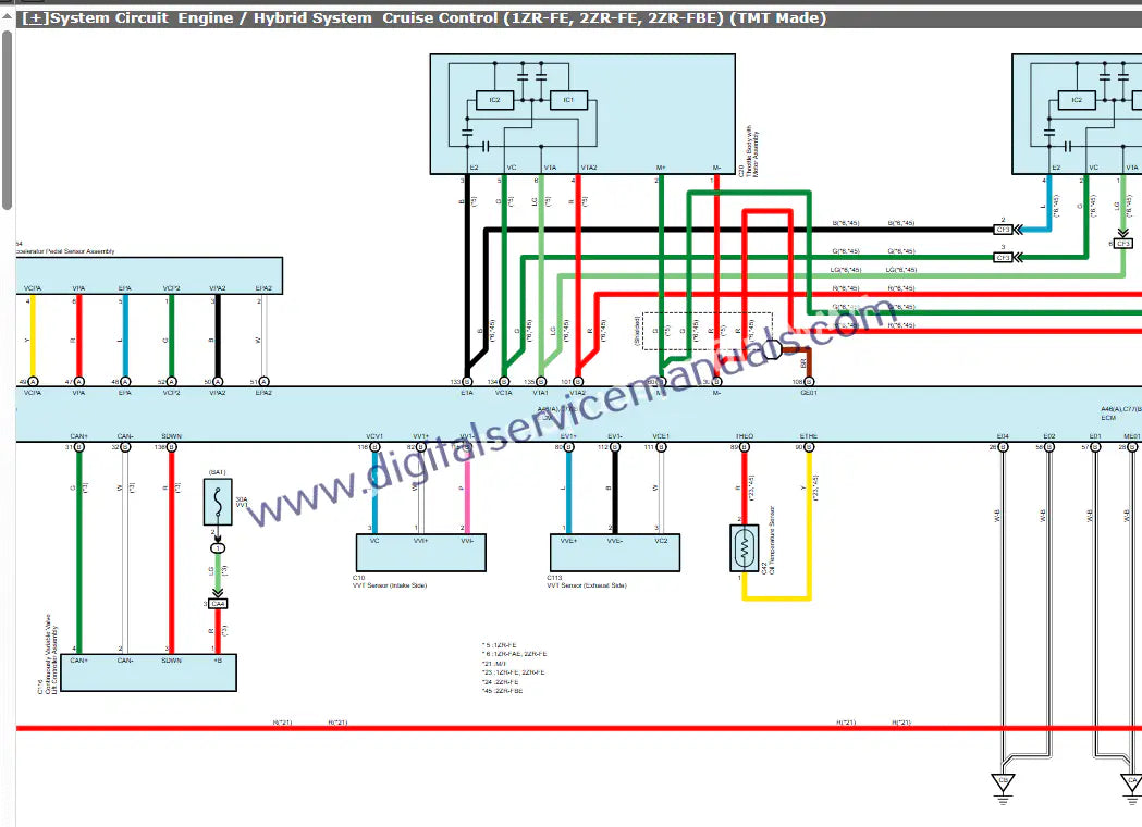Navigate detailed interactive electrical diagrams within our Toyota Corolla / Auris / Corolla Altis (2018-2022) repair manual. Crucial for service and precise troubleshooting in your workshop