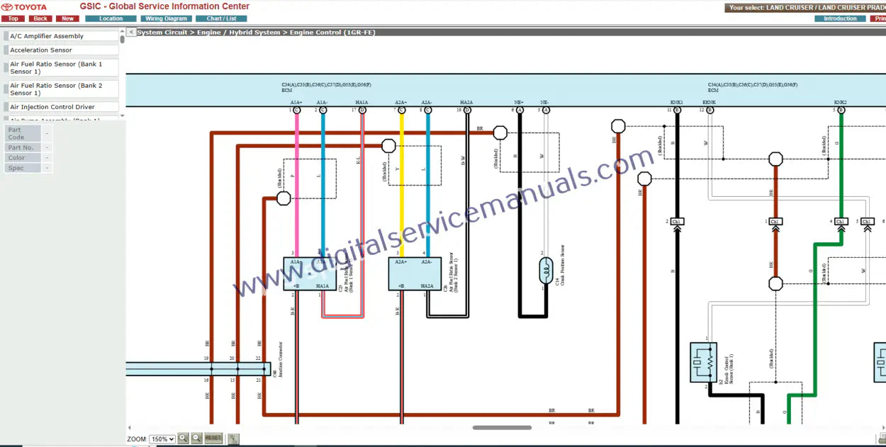 Navigate complex electrical systems effortlessly with interactive circuit diagrams from our Toyota Land Cruiser / Land Cruiser Prado J150 (2012) Manual. A professional digital resource for precise service and repair in your workshop.