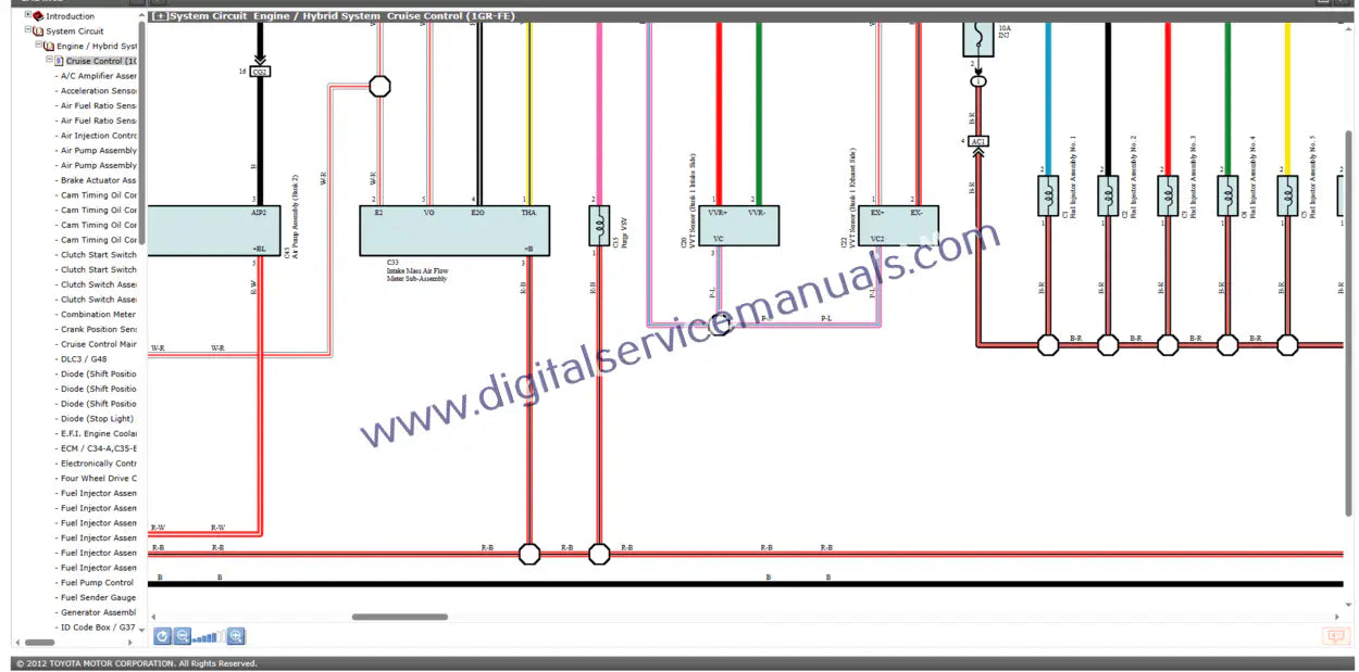 Navigate detailed interactive electrical wiring diagrams within our Toyota Land Cruiser / Land Cruiser Prado J150 (2013-2014) auto repair guide. Crucial for electrical service and precise troubleshooting in your workshop.
