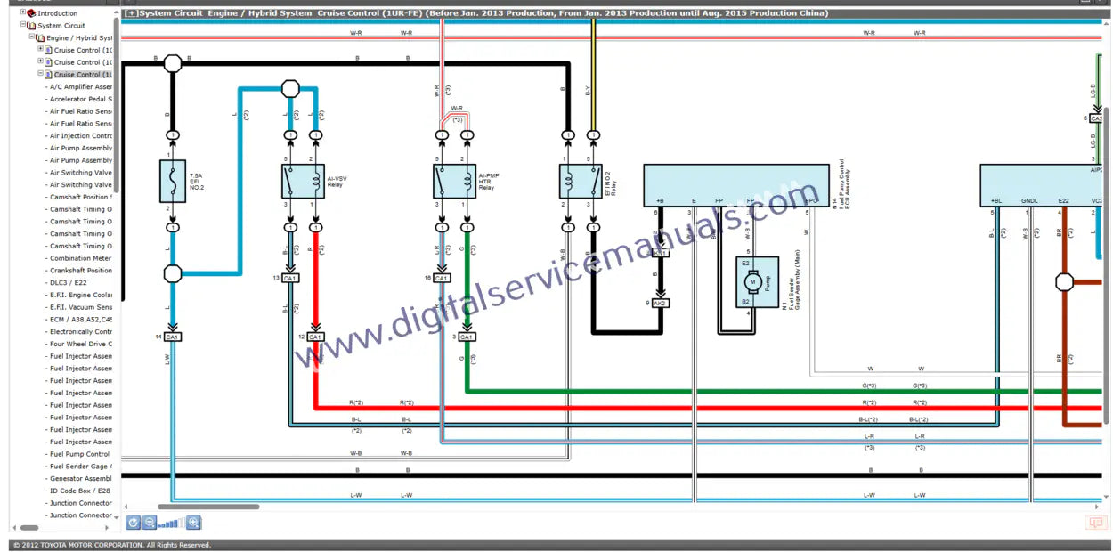 Navigate electrical issues fast with the Toyota Land Cruiser Station Wagon J200 (2014-2015) Interactive Wiring Reference Guide. Essential for precise service and repair in your workshop, featuring comprehensive circuit diagrams.