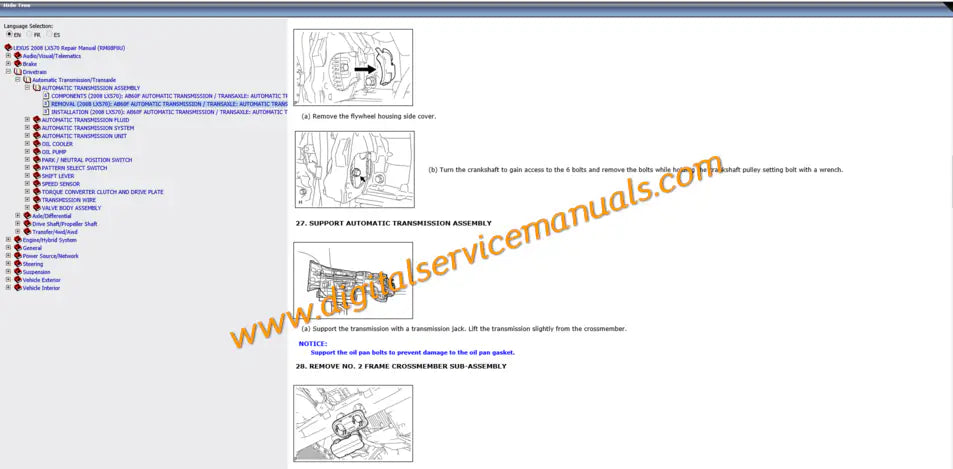 Lexus LX570 2007-2010 manual for digital service covering Hydraulic Body Motion Control and off-road system overhaul.