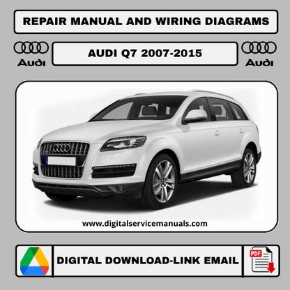 Audi Q7 (First Gen: 2007-2015) workshop manual: Comprehensive repair manual and service manual guide for Audi Q7 (First Gen) models from 2007 to 2015. Your essential resource for Audi Q7 (First Gen) maintenance and workshop needs.