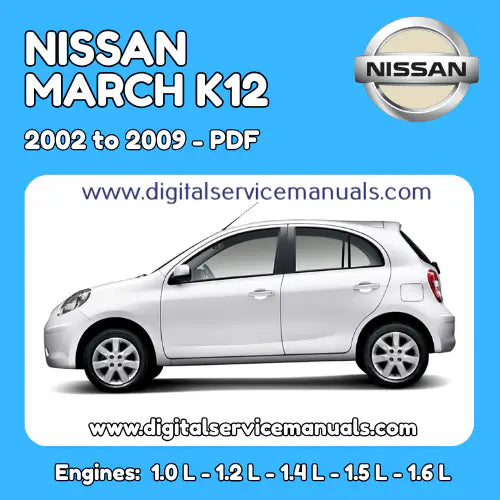 Nissan March K12 (2002-2009) Workshop Manual PDF Download: A complete repair manual and service manual for all Nissan March K12 models from 2002 to 2009. Your indispensable workshop and maintenance resource, ready to download.
