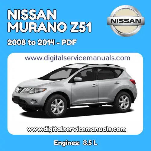 Advanced Nissan Murano Z51 (2008-2014) Service & Repair Guide PDF: Your complete workshop manual and repair manual for all models from 2008 to 2014. This essential resource includes comprehensive service and repair procedures for every professional workshop.