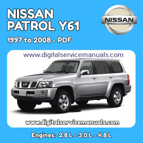 Nissan Patrol Y61 (1997-2008) Comprehensive Repair Manual Collection PDF: Your complete workshop manual and service manual for all models from 1997 to 2008. This essential resource includes every repair procedure and technical specification, an indispensable tool for every workshop.