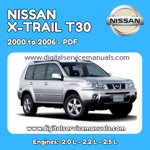 Nissan X-Trail T30 (2000-2006) Factory Service & Wiring Manual PDF: The official repair manual for all models from 2000 to 2006. This essential workshop resource covers all service and wiring information in a single, convenient PDF.