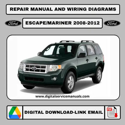 Ford Escape Hybrid & Mercury Mariner Hybrid (2008-2011) workshop manual PDF: A complete repair manual and service manual for all Ford Escape Hybrid and Mercury Mariner Hybrid models from 2008, 2009, 2010, and 2011. Your indispensable workshop and maintenance resource in PDF format