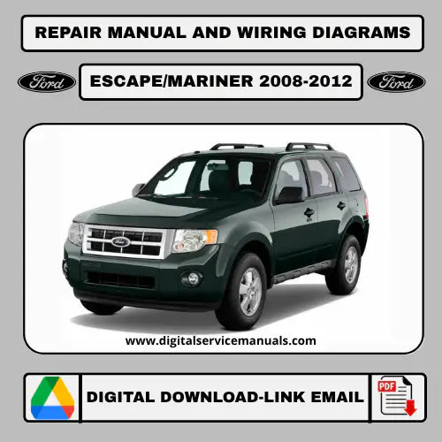 Ford Escape Hybrid & Mercury Mariner Hybrid (2008-2011) workshop manual PDF: A complete repair manual and service manual for all Ford Escape Hybrid and Mercury Mariner Hybrid models from 2008, 2009, 2010, and 2011. Your indispensable workshop and maintenance resource in PDF format