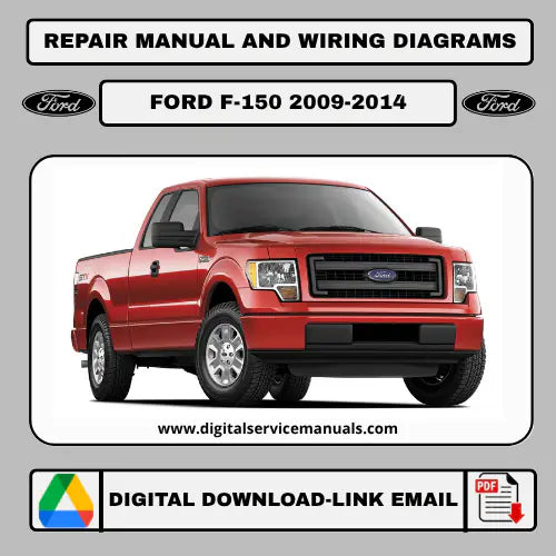Ford F-150 (2009-2014) workshop manual PDF: A complete repair manual and service manual for all Ford F-150 models from 2009, 2010, 2011, 2012, 2013, and 2014. Your indispensable workshop and maintenance resource in PDF format.
