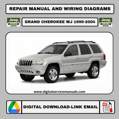 Jeep Grand Cherokee WJ WG (1999-2004) Official Factory Service Manual PDF: A complete workshop manual and repair manual for all Jeep Grand Cherokee WJ and WG models from 1999, 2000, 2001, 2002, 2003, and 2004. Your indispensable workshop and maintenance resource directly from the factory.