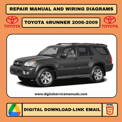 Cover of a repair manual for the N210 series Toyota 4Runner, specifically for the 2006-2009 model years