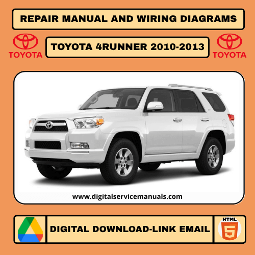 Cover of a repair manual for the N210 series Toyota 4Runner, specifically for the 2010-2013 model years