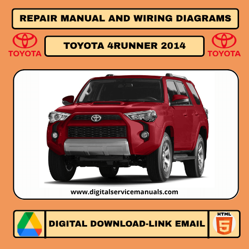 Cover of a repair manual for the N210 series Toyota 4Runner, specifically for the 2014 model year.