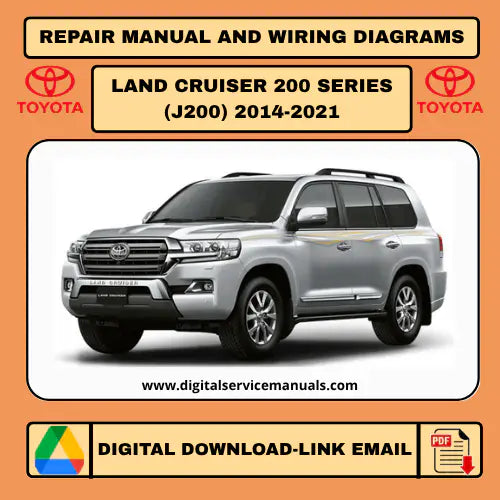 Toyota Land Cruiser J200 (2014-2021) Mechanic's Digital Repair & Circuit Manuals Interactive: Your complete digital workshop manual and service manual. This indispensable resource includes comprehensive repair procedures and detailed circuit diagrams for all Toyota Land Cruiser J200 models from 2014 to 2021, making it an essential tool for any professional mechanic's workshop.