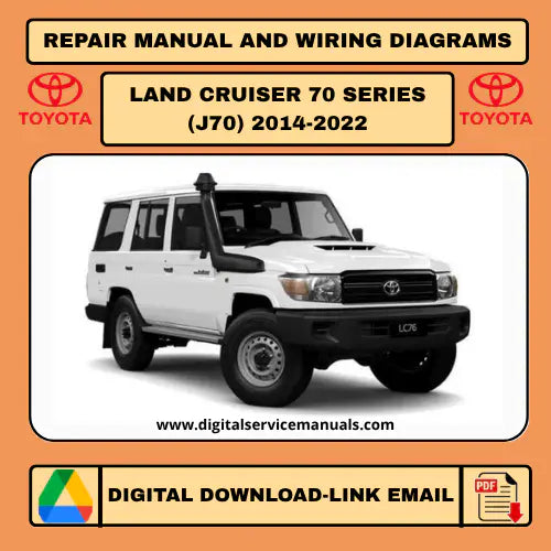 Toyota Land Cruiser J70 (2014-2022) Service & Wiring Diagram Package Interactive: Your complete digital workshop manual and repair manual. This essential resource includes comprehensive service procedures and detailed wiring diagrams for all 2014-2022 models, making it an indispensable tool for any workshop.