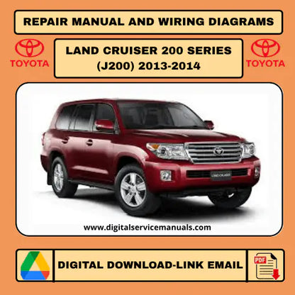 Toyota Land Cruiser Station Wagon J200 (2013-2014) Interactive Digital Garage: Your All-in-One Service & Repair Hub for comprehensive workshop manual and repair manual needs. This essential digital platform covers all service procedures and troubleshooting guides for 2013 and 2014 models, making it the perfect tool for any professional or DIY workshop.
