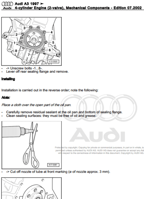 Explore our Audi A3 (8L) 1997-2003 repair manual for workshop engine service, including detailed guides for your Audi A3 (8L) engine maintenance.
