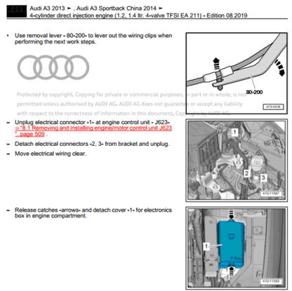 Download our complete Audi A3 2013-2020 workshop manual with a repair manual and service manual for your Audi A3 vehicle.