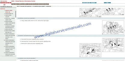Explore the interactive diagnostics features in our Toyota Corolla Auris (2006-2007) repair manual. Get precise fault-finding guides and data for efficient workshop service.