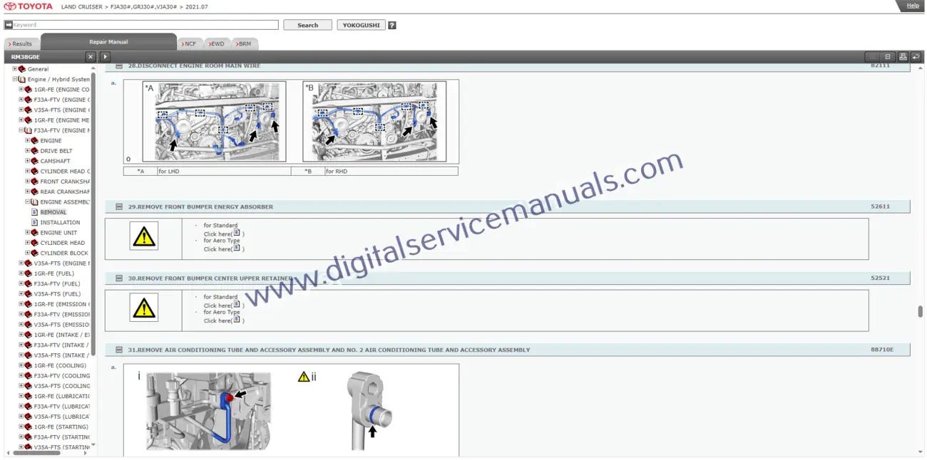 Perform efficient and accurate repair with our Toyota Land Cruiser J300 (2021-2022) Smart Repair Guide. This interactive workshop manual offers streamlined procedures for all your service needs, leveraging smart diagnostics.