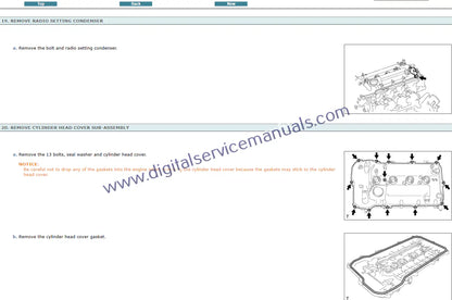 Explore the interactive repair manual for Toyota Corolla (2011-2012) engine service. Detailed guides and dynamic views for your engine workshop needs
