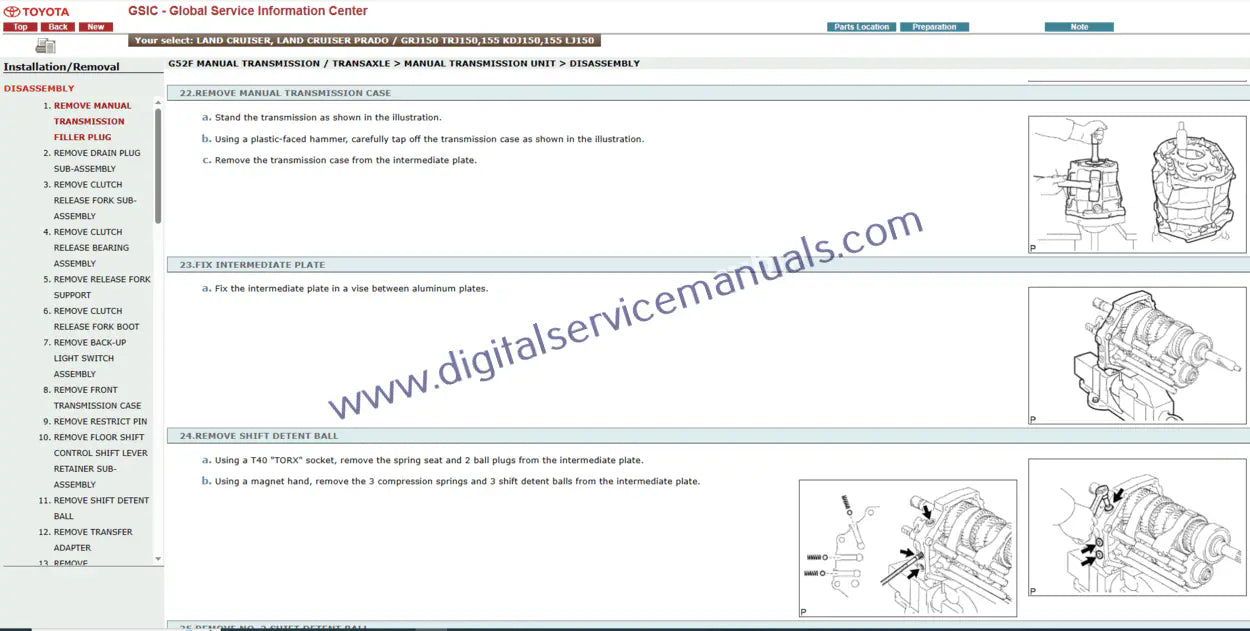 Master engine diagnostics with the Toyota Land Cruiser / Land Cruiser Prado J150 (2012) Interactive Technician's Workshop Manual. This professional digital resource provides detailed repair and service procedures for all powertrain components