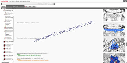 Explore the interactive repair manual for Toyota Corolla (2013) engine service. Detailed guides and dynamic views for your engine workshop needs."