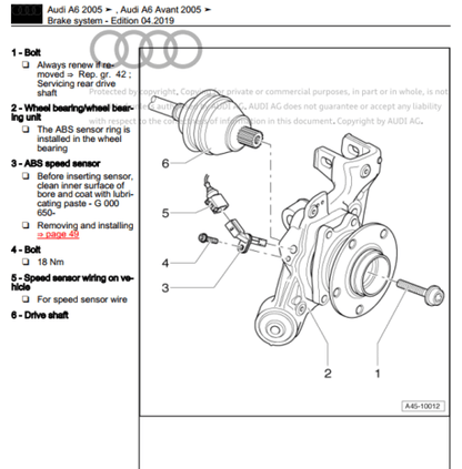 Download our complete Audi A6 (2005-2011) workshop manual with a repair manual and service manual for your Audi A6 vehicle.
