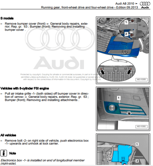 Download our complete Audi A8 (D4/4H) 2010-2017 workshop manual with a repair manual and service manual for your Audi A8 vehicle