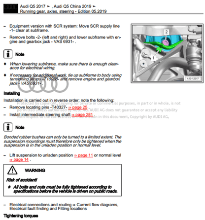 "Download our complete Audi Q5 & SQ5 (2017-2020) workshop manual with a repair manual and service manual for your Audi Q5 or SQ5 vehicle.