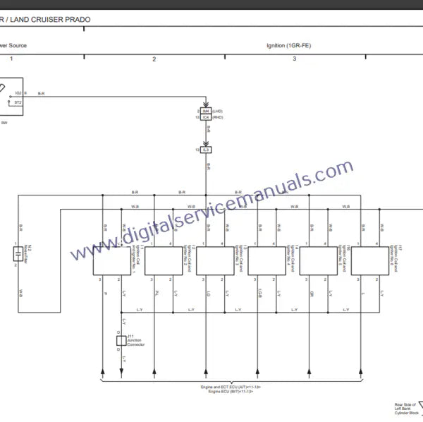 Navigate complex electrical systems with ease using the interactive electrical diagrams from our Toyota Land Cruiser Prado J120 (2002-2009) service manual. Essential for accurate troubleshooting and repair in your workshop.