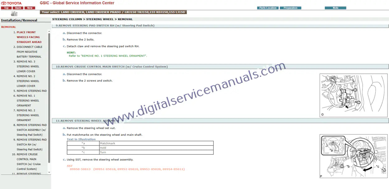 Boost efficiency in your workshop with the Toyota Land Cruiser / Land Cruiser Prado J150 (2011) Professional Interactive Service Manuals. This ultimate workshop solution provides quick access to all repair manual content for rapid diagnostics and service