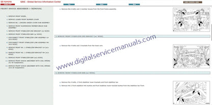 Utilize the interactive service guide for Toyota Land Cruiser / Land Cruiser Prado J150 (2013-2014) suspension and chassis repair. Your essential dynamic resource for workshop diagnosis and maintenance of these critical systems.