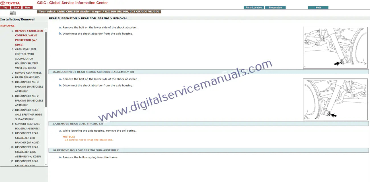 Access the Expert Electrical & Repair Interactive manual for your Toyota Land Cruiser Station Wagon J200 (2011-2012). This comprehensive workshop manual provides in-depth digital solutions for all your vehicle's needs