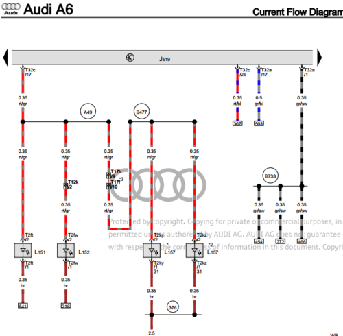 Find detailed electrical diagrams in our Audi A6 (C7/4G) 2011-2018 repair manual, essential for service and diagnosis in your Audi A6 (C7/4G) workshop.